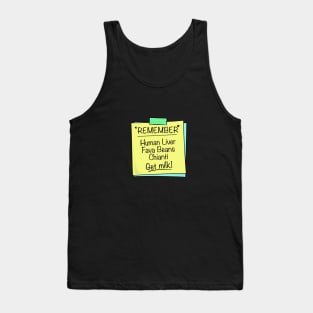 Lecter's To Do list design. Tank Top